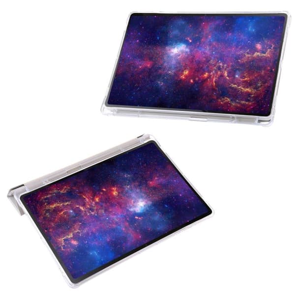 Samsung Galaxy Tab S9 FE+ Klart Akryl Läderfodral Grå