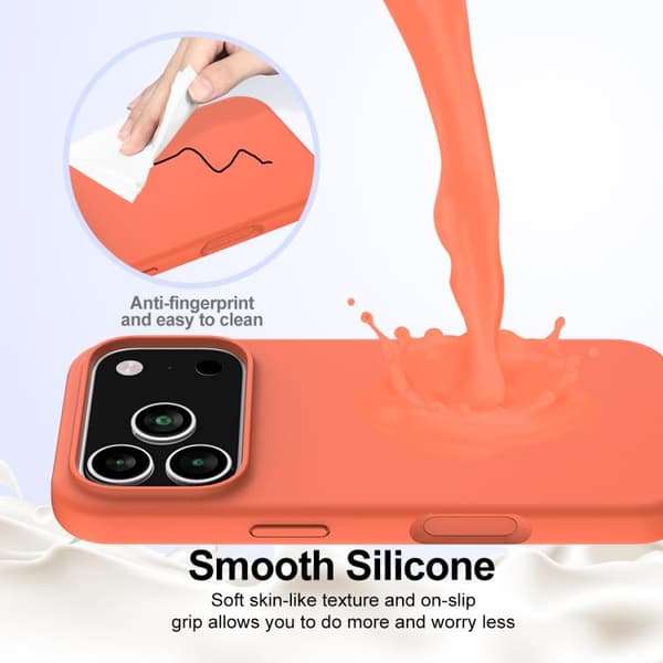 iPhone 17 Pro Shockproof Silikon Skal med MagSafe Guldorange