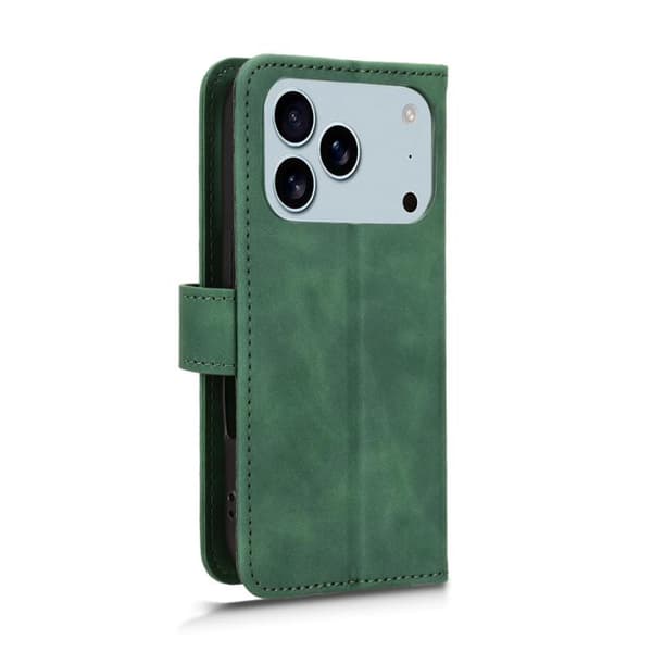iPhone 18 Pro Max / iPhone 17 Pro Max Skal läderfodral med magnetisk flip Grön