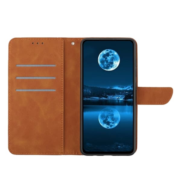 Redmi Note 14 5G - Stitchat Prägling Läderfodral Brun