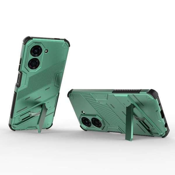 Redmi A5 4G / Poco C71 Punk Armor 2-i-1 PC + TPU Mobilskal med Ställ Grön