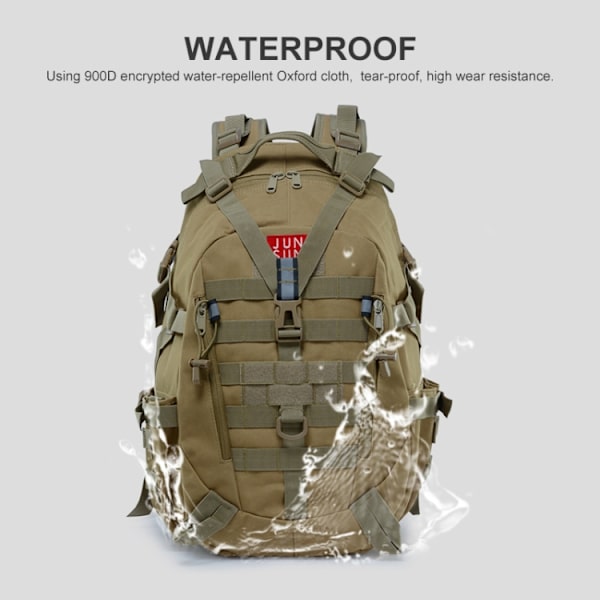 JUNSUNMAY J012 25L Vattentät Ryggsäck för Utomhussporter Molle med Reflexremsa Army Green
