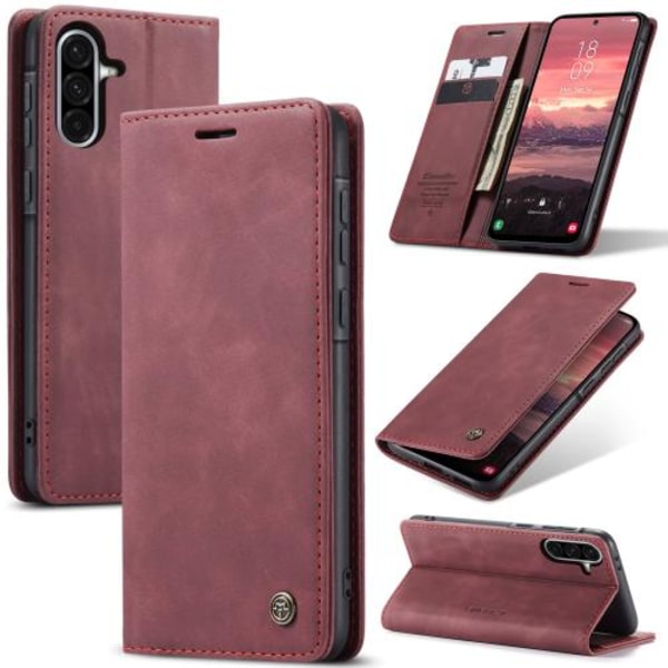 Samsung Galaxy A56 Skal CaseMe 013 Multifunktionell Horisontell Flip Läder Röd
