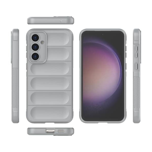 Samsung Galaxy S23 FE 5G Skal Magic Shield TPU + Flanell Grå