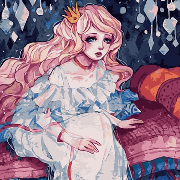 5D DIY diamond painting - tecknad flicka