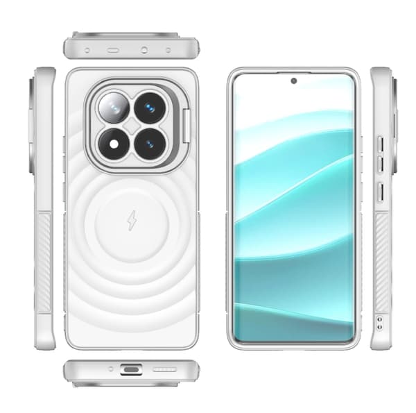 Redmi Note 14 Pro 5G - Linseram med MagSafe, Korrugerad fodral Vit