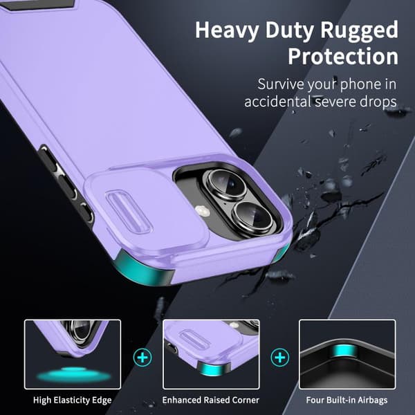 iPhone 17 Skal med Sliding Camshield TPU + PC Purpur