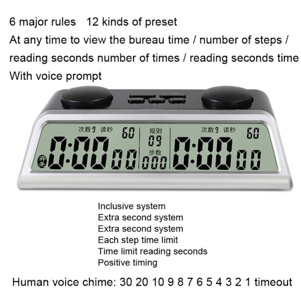 YS YS-903 Go Schackklocka Timer Rösttävling Internationell Schackklocka