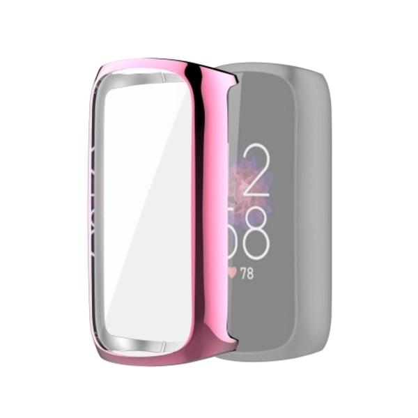 För Fitbit Luxe Full Coverage TPU galvanisering Case Pink