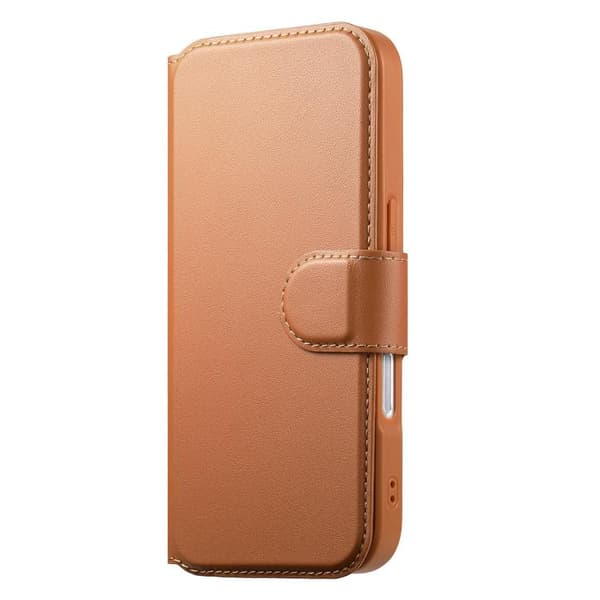 iPhone 18 Pro / iPhone 17 Pro Skal Läderfodral med Neo Finger Grip Rem MagSafe Brun