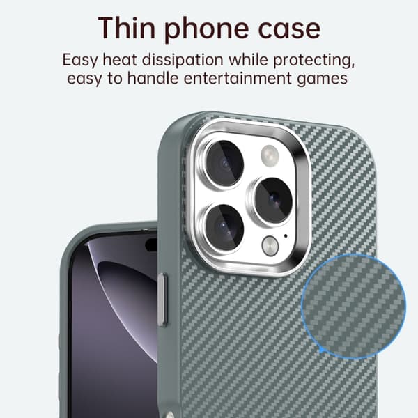 iPhone 16 Pro Max Kolfiber Series IMD Skal Grå