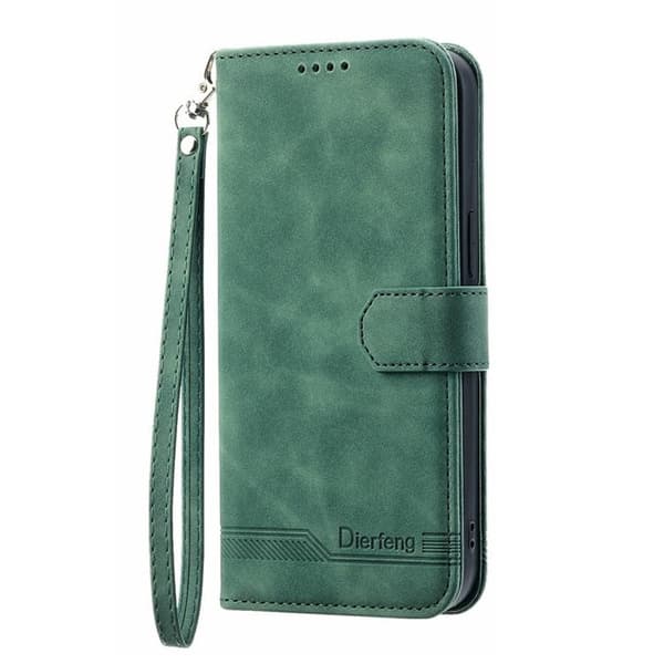 Redmi Note 14 Pro 4G - Dierfeng Dream Line TPU Hybrid PU Läderfodral Grön