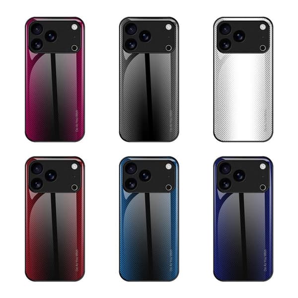 iPhone 18 Pro Max / iPhone 17 Pro Max Skal - Texturerad Gradient Glas TPU Röd