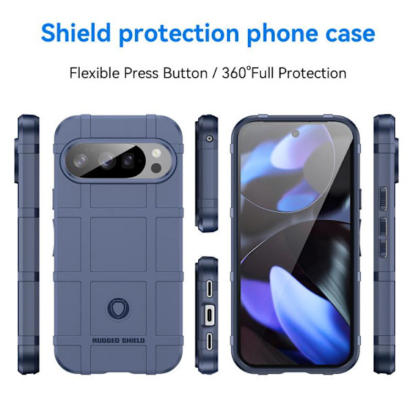för Pixel 10 Pro Skal - Full Coverage Shockproof TPU Telefonfodral Blå
