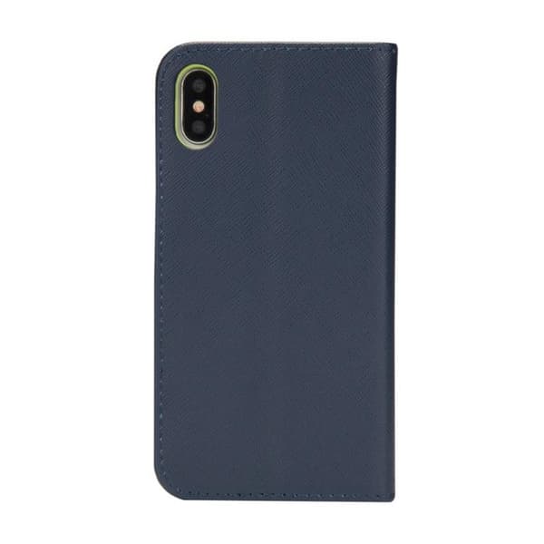 iPhone 18 Pro Max / iPhone 17 Pro Max Skal läderfodral - Mercury Kontrastfärg och Splicing Mörkblå