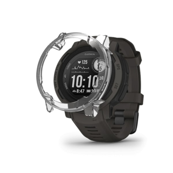 För Garmin Instinct 2S PC Frame Halvpack Watch Case Transparent White