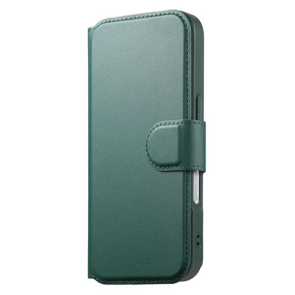 iPhone 18 Pro Max / iPhone 17 Pro Max Skal Läderfodral med Neo Finger Grip Rem och MagSafe Grön