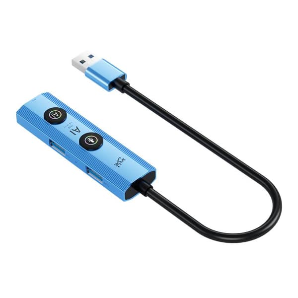 YCE V295A 5-i-1 USB3.0 Hub Adapter AI Docking Station (Blå) - Mångsidig och Effektiv Anslutning