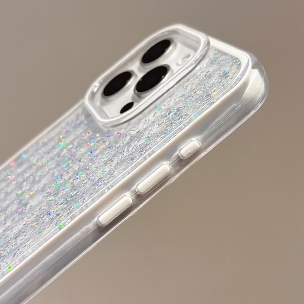 iPhone 16 Pro Max Glitter Corrugerad PC Hybrid TPU Skal Gul