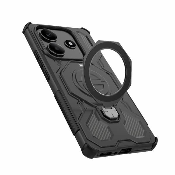 Redmi Note 14 5G J-20 - Solid Färg MagSafe Magnetisk TPU+PC Mobilskal Svart