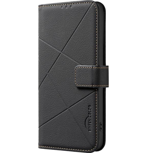 Redmi Note 14 5G - Geometriskt Mönster RFID Läderfodral Svart