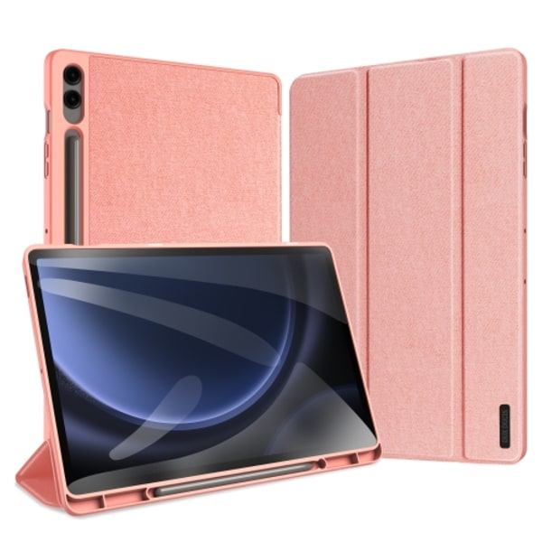 Samsung Galaxy Tab S9 FE+ Skal DUX DUCIS Domo Series Magnetisk Flip Läder Rosa