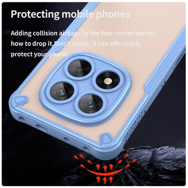 Redmi Note 14 Pro 5G - Armor Glaze PC Hybrid TPU Mobilskal Blå