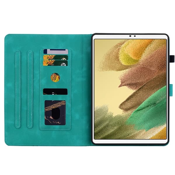 Samsung Galaxy Tab A7 Lite 8.7 Lily Prägad Läderfodral Grön