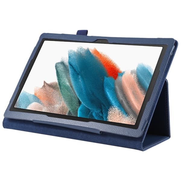 Samsung Galaxy Tab A8 10.5 (2021) Litchi Textur Läderfodral Mörkblå