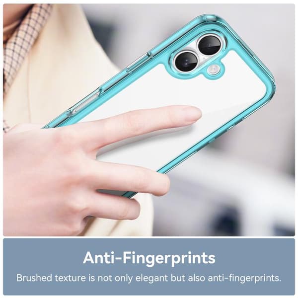 iPhone 17 Skal - Färgglad Akryl + TPU Transparent blå