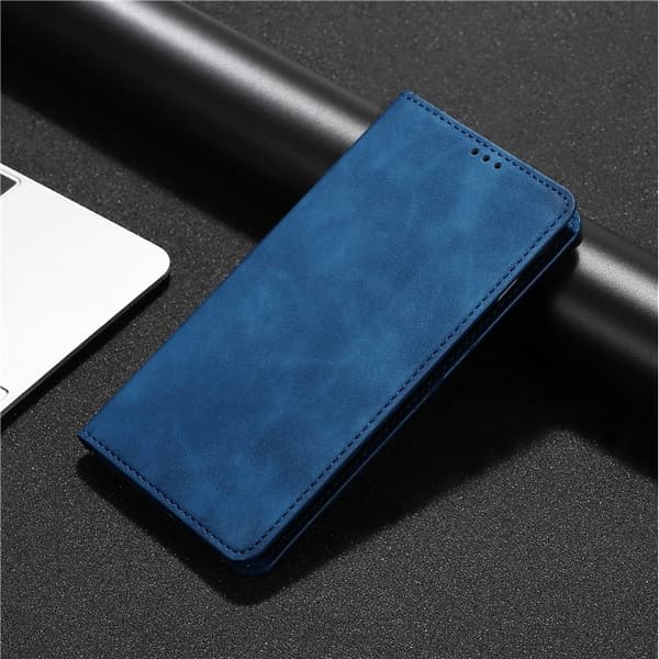 iPhone 16 Pro Skal Magnetiskt Läder Fodral Blå