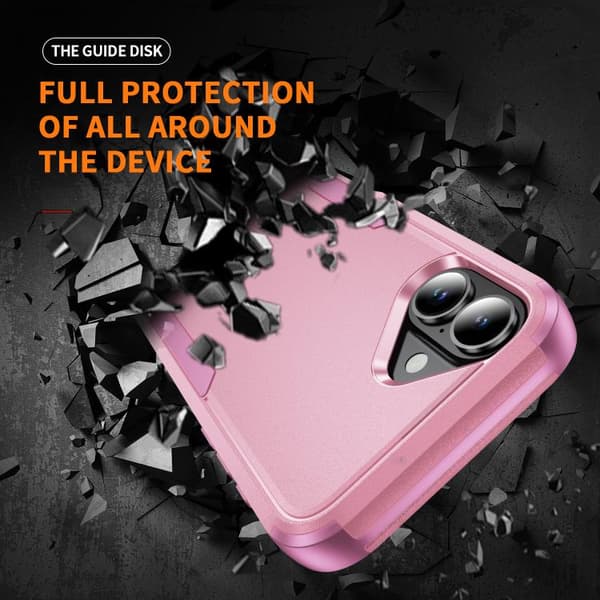 iPhone 17 Skal - TPU + PC, Stötabsorberande Rosa