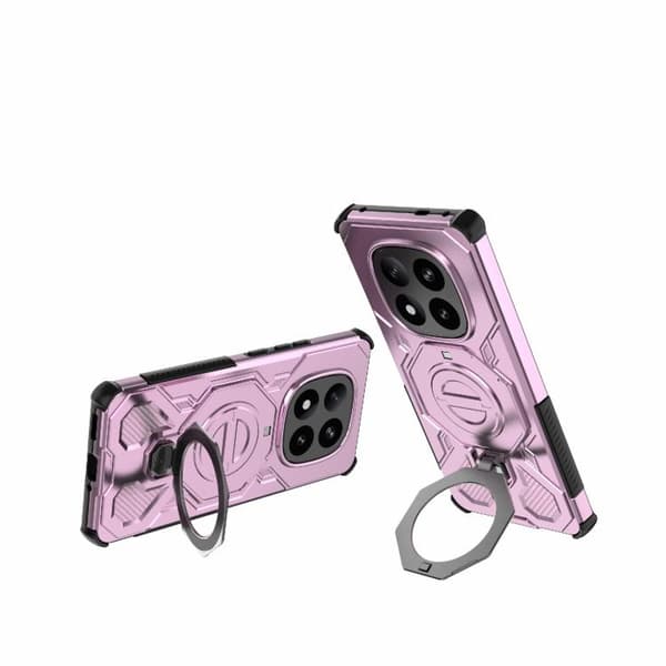 Redmi Note 14 Pro+ 5G Global - J-20 Solid Färg MagSafe Magnetisk TPU+PC Mobilskal Rosa