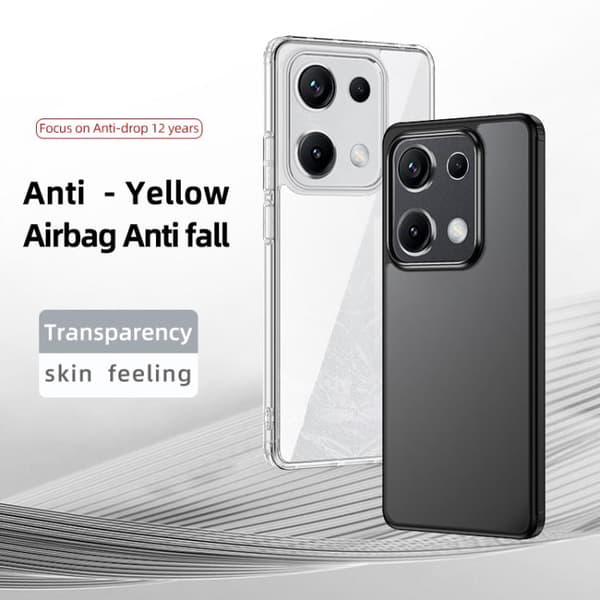Redmi Note 14S 4G - Armor Clear TPU Hybrid PC Mobilskal Rosa