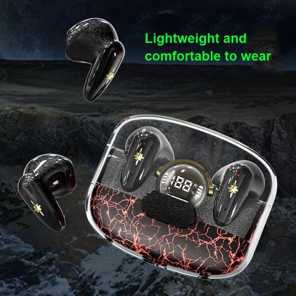 TWS Trådlösa Bluetooth-headset In-ear Space Capsule Gaming Headset Transparent Vit