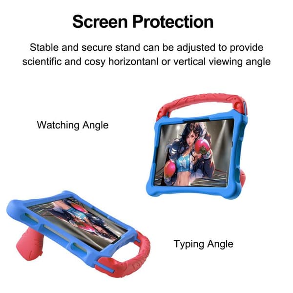 Samsung Galaxy Tab S7 Shockproof Kickstand Case med Axelrem Blå Röd