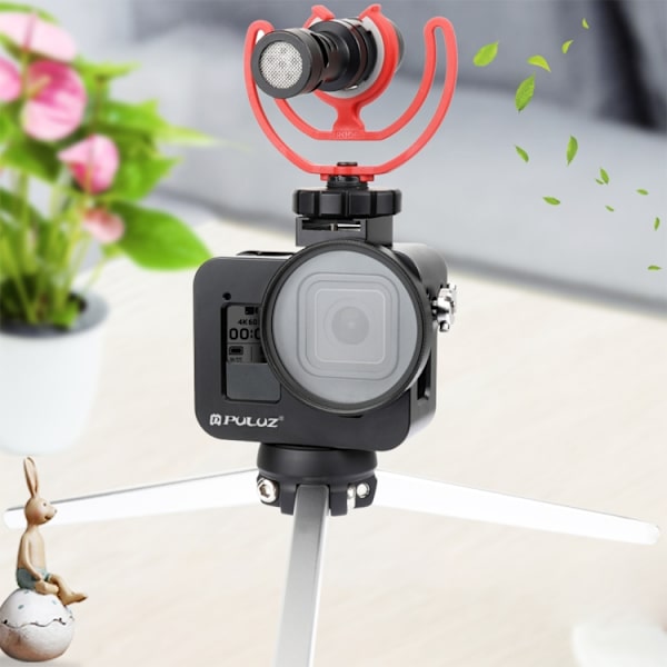 Skyddande hölje i CNC-aluminiumlegering med försäkringsram och 52 mm UV-objektiv för GoPro HERO8 Black