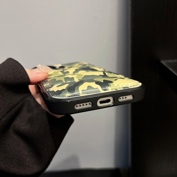 iPhone 16 Pro Max Camouflage Eiderdown Airbag Skal Blå-A
