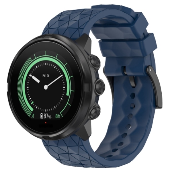 För Suunto 9 Baro 24 mm fotbollsmönster i silikon enfärgat watch Navy Blue