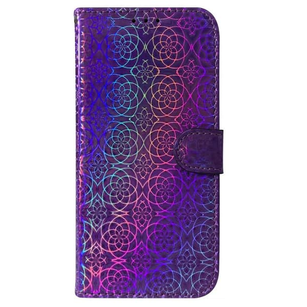 iPhone 18 Pro Max / iPhone 17 Pro Max Skal Läderfodral med Färgglad Magnetspänne Purpur
