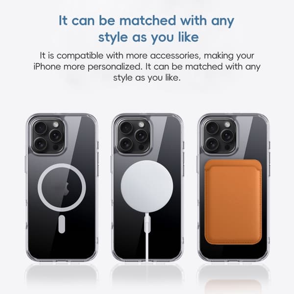 iPhone 16 Pro Max Crystal Clear MagSafe Magnetisk Skal Transparent