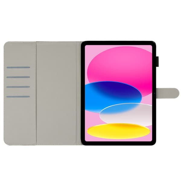 iPad 11 11:e generation / 10.9 10:e generation 2022/2025 Målade Skal Läder Fodral Stjärnhimmel katt