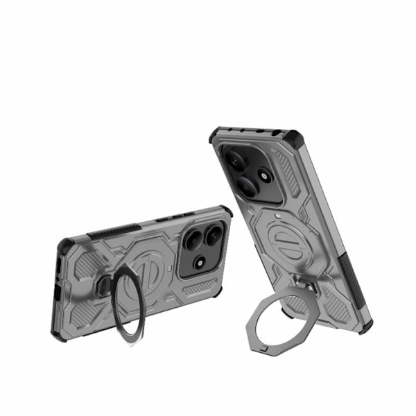 Redmi Note 14 5G J-20 - Solid Färg MagSafe Magnetisk TPU+PC Mobilskal Grå