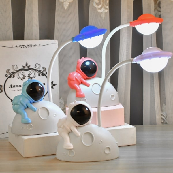 2 st HY048 Astronaut Student Ögonskydd LED Skrivbordslampa (Vit)