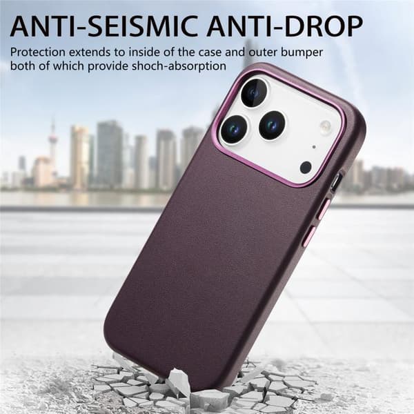 iPhone 18 Pro Max / iPhone 17 Pro Max Skal med elektropläterade metallknappar och MagSafe Purpur