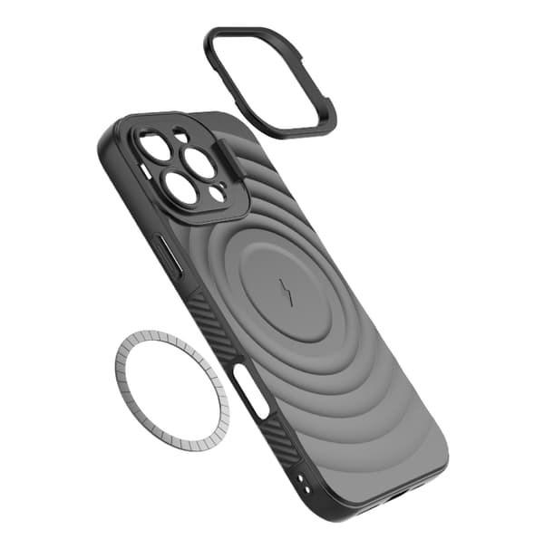 iPhone 16 Pro Lensram med korrugerad MagSafe Skal Röd