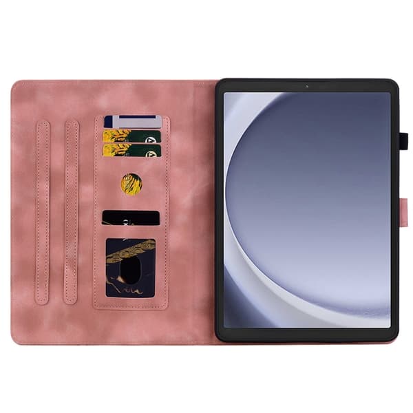 Samsung Galaxy Tab A9 / A11 Lily Prägelt Läderfodral Rosa
