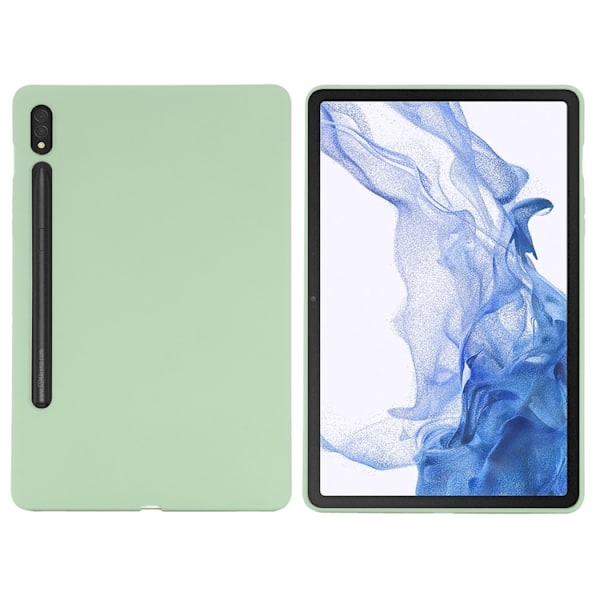 Samsung Galaxy Tab S9 Ultra / S10 Ultra Skal i Ren Färg av Flytande Silikon, Stötsäker Grön