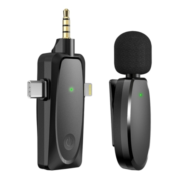 AP003 Mini Smart Brusreducerande Trådlös Lavaliermikrofon (Svart)