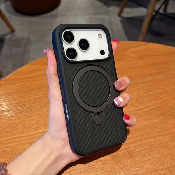 iPhone 18 Pro / iPhone 17 Pro Skal - Kolfiber med MagSafe 360 Graders Rotering